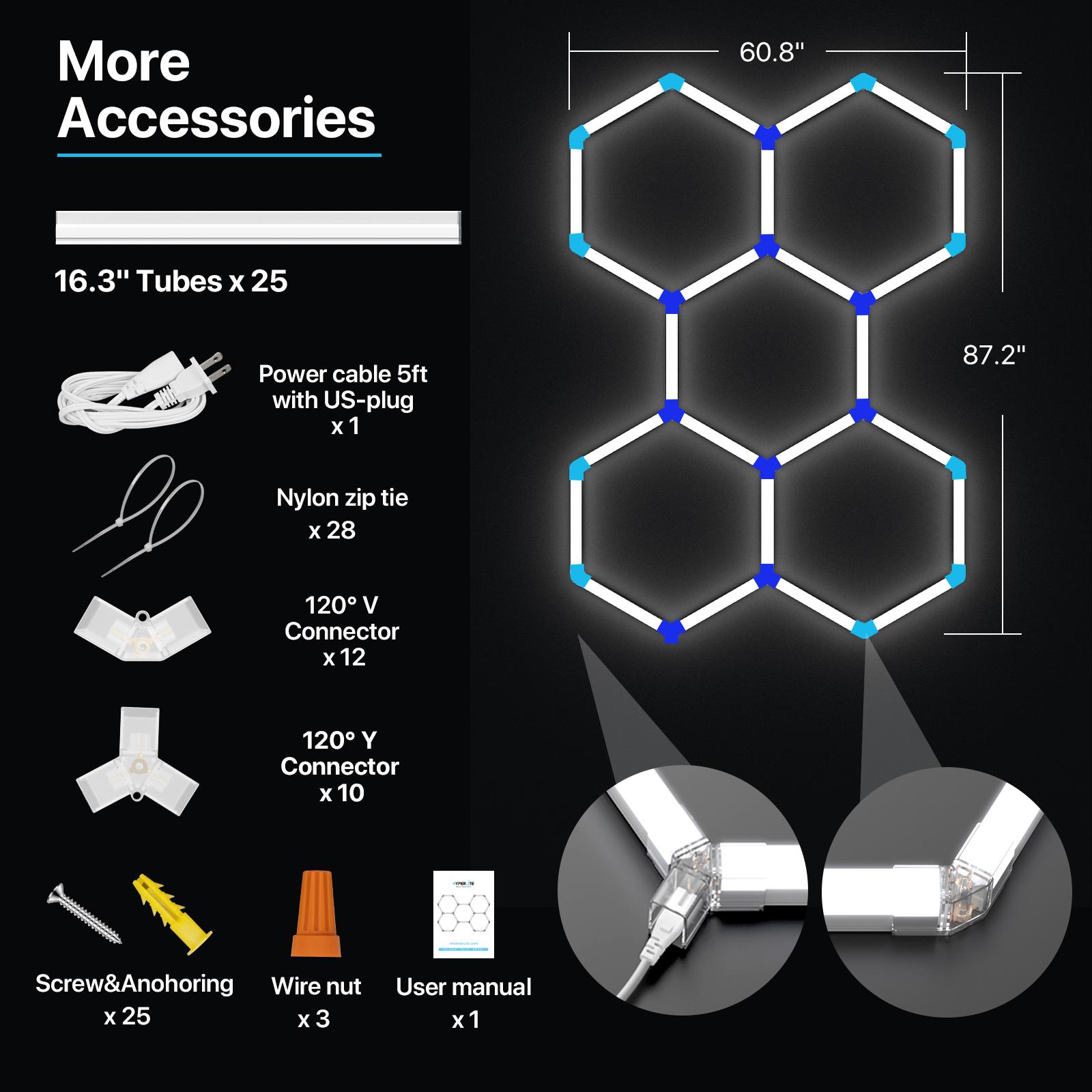 IPACKORIN Hexagonal Ceiling Light, Honeycomb Ceiling Light,Ultra Bright Honeycomb Lights, Hexagonal Garage Lights for Shops Supermarkets Shopping Malls Car Shows Basements Gymnasiums,  stockup mothersday