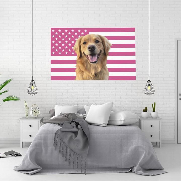Custom Pink America Flag 40x60 inch Personalized Flags Design Your Image Funny Tapestry Poster For Decorate Clubs Concerts Bars University Party Dorm Decoration Girl Room Accessories Print 40X30