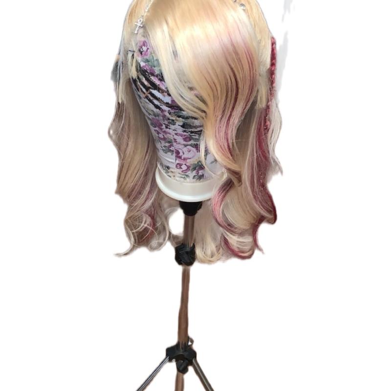 Blonde & Red 24 inch Human Hair Machine Made Wig - Fashion Accessory humanhair for