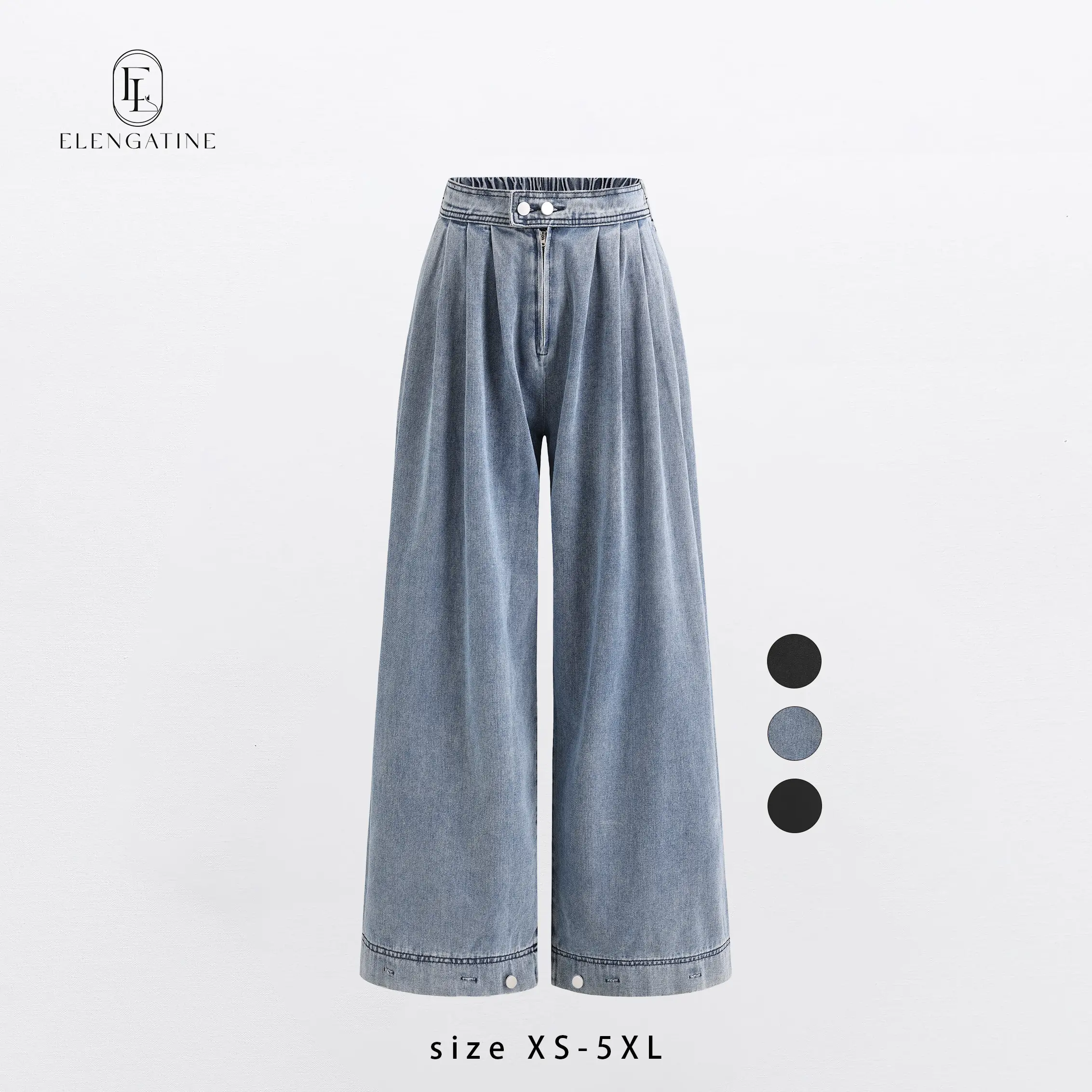 パンツ ANGLAN Balloon Denim Pants Wide Fit Navy Anglan Rigid Indigo Denim Balloon Pants | Garmentory