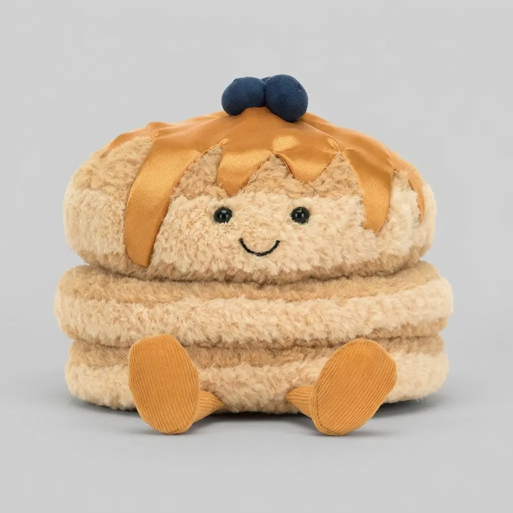 Jellycat Amuseables Fran Pancakes Plush Doll Cute Breakfast Food Stuffed Animal Soft Plush Gift for Kids Nursery Bedroom