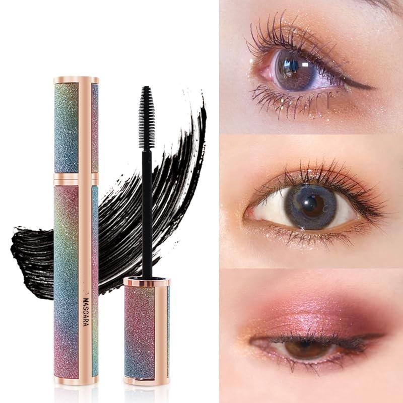 VIBELY 4D Silk Fiber Mascara Set & Waterproof Eyeliner Pencil Long Lasting No Clumping Full Thick Lashes Easy Apply Remove Perfect Gift for Makeup Lovers