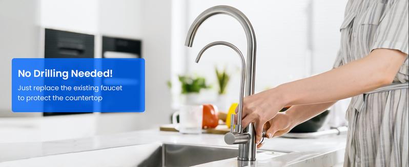 Glacier Fresh 0.0001μm 5 stage Reverse Osmosis System with Faucet, 800 GPD Tankless Under Sink RO Filtration, Non-Electric, 3:1 Pure to Drain, Reduce TDS PFAS PFOS for Home Kitchen Waterfall Glacier Fresh 0.0001μm 5 stage Reverse Osmosis System with Faucet, 800 GPD Tankless Under Sink RO Filtration, Non-Electric, 3:1 Pure to Drain, Reduce TDS PFAS PFOS for Home Kitchen Waterfall