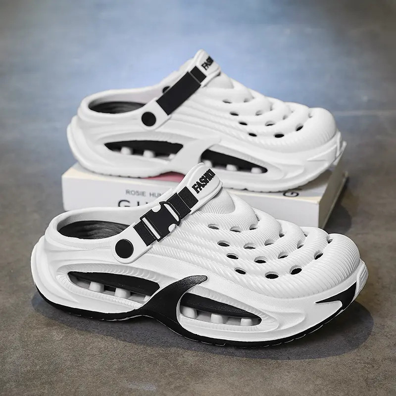 Unisex Thick-Sole Clog Walking Shoes - Non-Slip, Odor-Free, Soft, Breathable Summer Slides with Round Toes for Beach Strolls, Outdoor Use, Footwear, Slipper, Eva Foam, Slip On, Ankle, Casual, Breathable Grip, Outdoor Wear, Anti-Slip Wear-Resistant Men's C