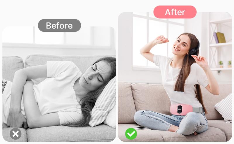 iDOO Adjustable Heating Pad for Period Cramps Relief, Valentines Day Gift, Portable Cordless Belly, Instant Cramp Relief Anywhere, Ideal Women's Gift