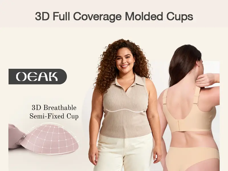 OEAK Jelly Bras Women Seamless Lift Bra Wireless Push Up No Underwire Full Coverage Plus Bras Comfort Supportive Sports T-Shirt Bra OEAK Jelly Bras Women Seamless Lift Bra Wireless Push Up No Underwire Full Coverage Plus Bras Comfort Supportive Sports T-Shirt Bra