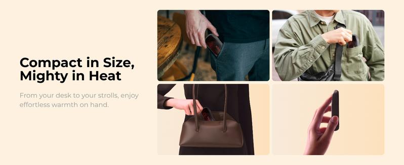 [Game Day Essentials]VOLLYC 2-Pack Hand Warmers Electric Magnetic Rechargeable, 12H Long-Lasting, Portable & Convenient Heater with 3 Heat Modes for Game Day, Hunting, Super Bowl, Hiking, Workdays. Ultra Slim Pocket Camping Accessories