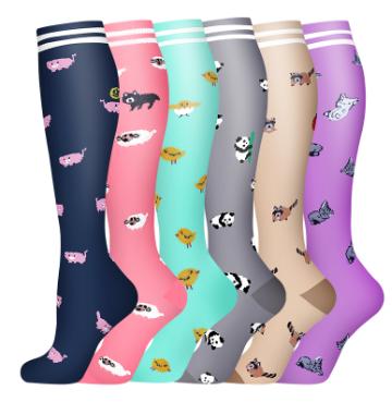 Compression Socks - 6 Pairs of Anti-Slipping and Friction Design Cotton Socks for Running and Sports Breathable Performance