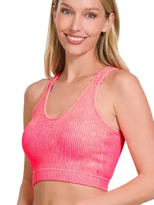 Coral Fuchia S/M Zenana Women Sport Tank Top