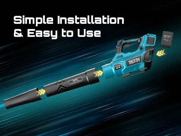Cordless blower with two nozzles