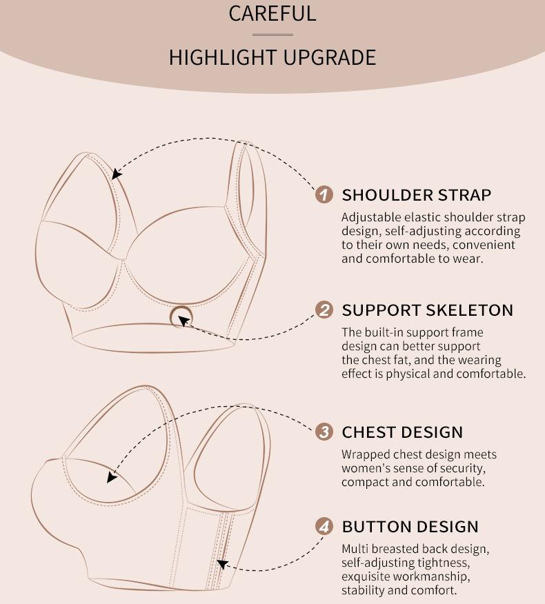 Plus size woman's bra, comfortable, slimming and anti-sagging