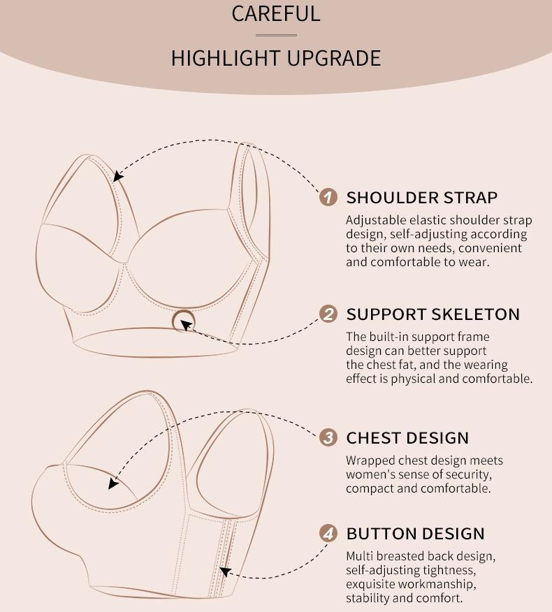 New-Plus size girls' bra, comfortable, slimming and anti-sagging