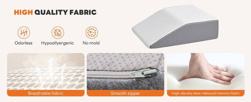 Wedge Pillow, Body Pillow for Sleep Apnea, Neck Pain Relief, Post Surgery, Sleeping Comfort, Acid Reflux, Heartburn, Back Pain Relief and Snoring