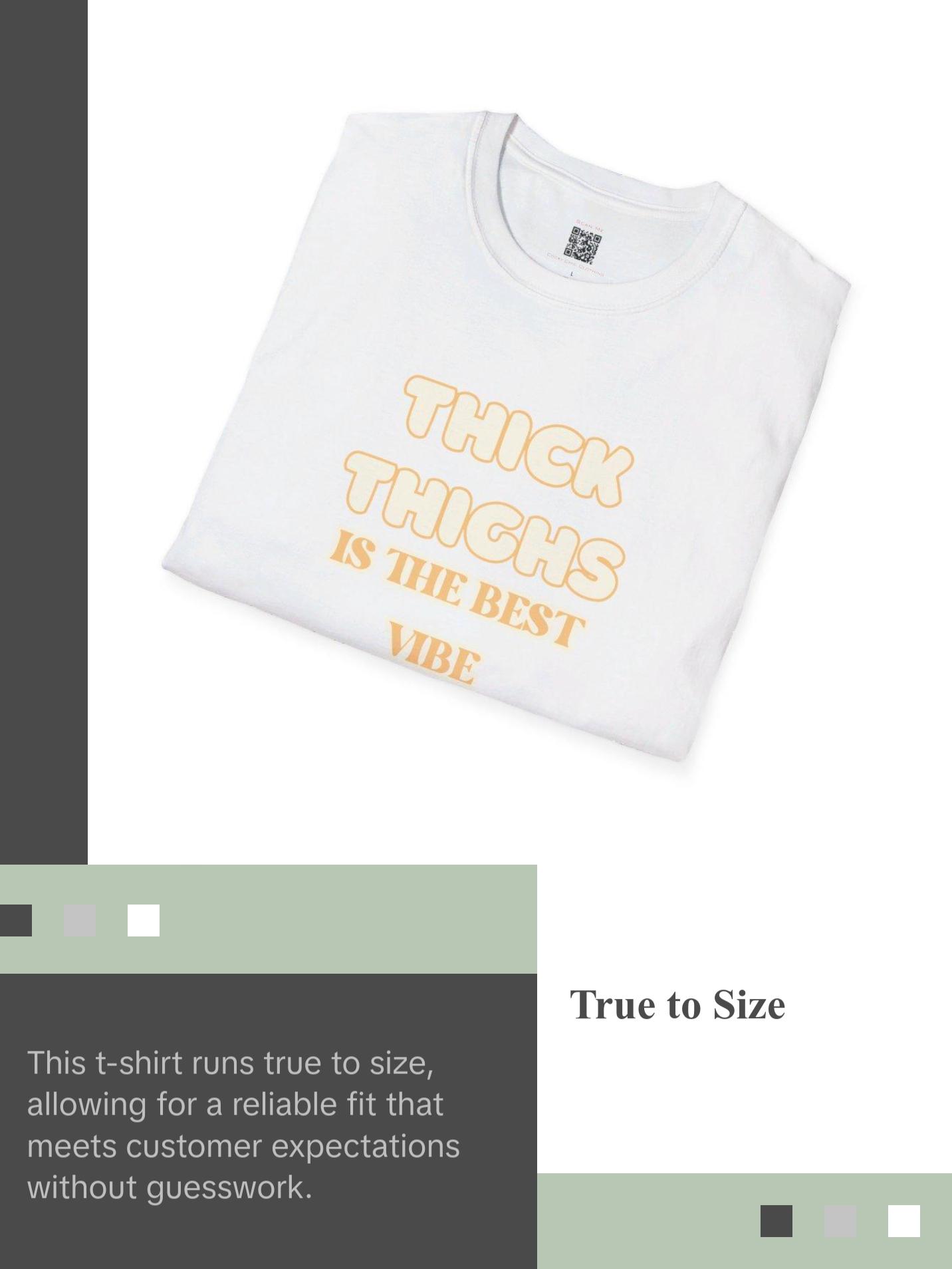 Thick Thighs Sweet Cream, Womenswear, Cotton Tshirt, Ribbed Collar Streetwear Comfort Top