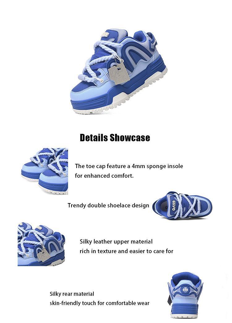 Q-AND Fashionable and Versatile Casual Sporty Skate Shoes Color-block Height-increasing street-style Sweet and Edgy Style Non-slip sole Breathable School-style Warm-keeping Thick sole Couple style Bread-style sneakers