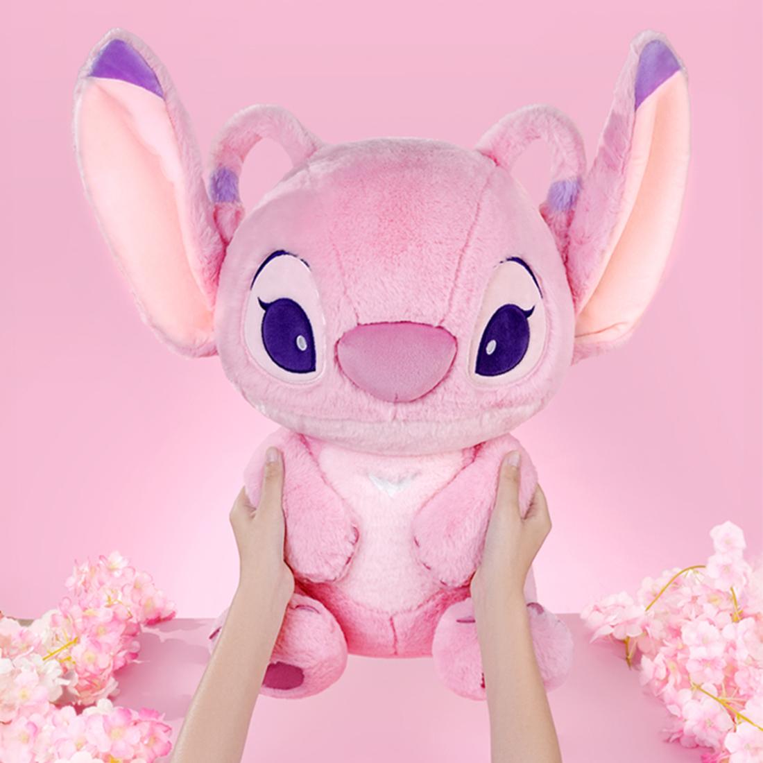 Disney Angel Soft Plush Toy Stitch & Angel Plush Dolls for Kids Adults Fans,23.62"Large-Size, Cuddly Character with Fuzzy Texture and Embroidered Details, Flexible Floppy Ears, Disney Plushy Suitable for All Ages, Cuddly Collectibles,Holiday Gift(1pc)