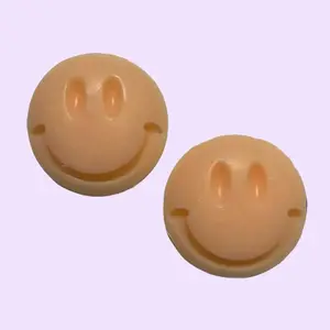 2 Sweet peach Scented Smiley Face Travel or Sample Size Soap Bar.