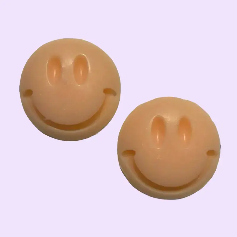 2 Sweet peach Scented Smiley Face Travel Size Soap Bar.