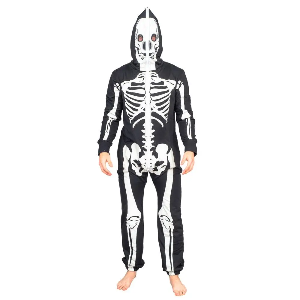 Adult Halloween Skeleton Cosplay Costume Glow in Dark Jumpsuit
