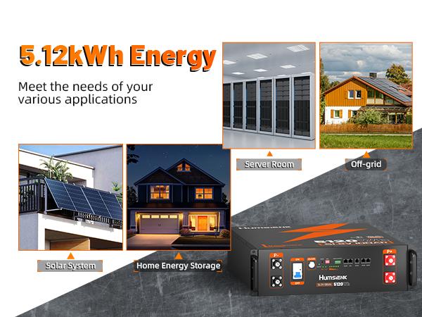 【Hot selle】HumsiENK 48V 100Ah LiFePO4 Lithium Battery 3U Server Rack with Active Balancing & BYD Cells, Max 5120Wh & Bluetooth, 100A BMS, 15000+ Deep Cycles for Off-Grid Solar System, Home Energy Storage, Backup