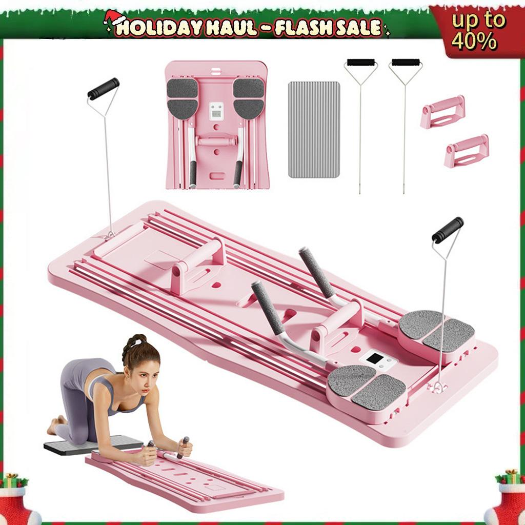 Foldable Pilates Reformer Board, 4 in 1 Multi-Functional Pilates Sliding Board for Full Body Home Fitness Training