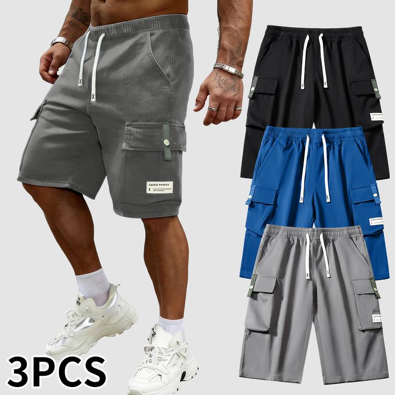 3PCS Men's Classic Cargo Shorts – Rugged Multi-Pocket Work Shorts – Durable Cotton Twill Shorts for Hiking, Fishing, and Everyday Casual Wear