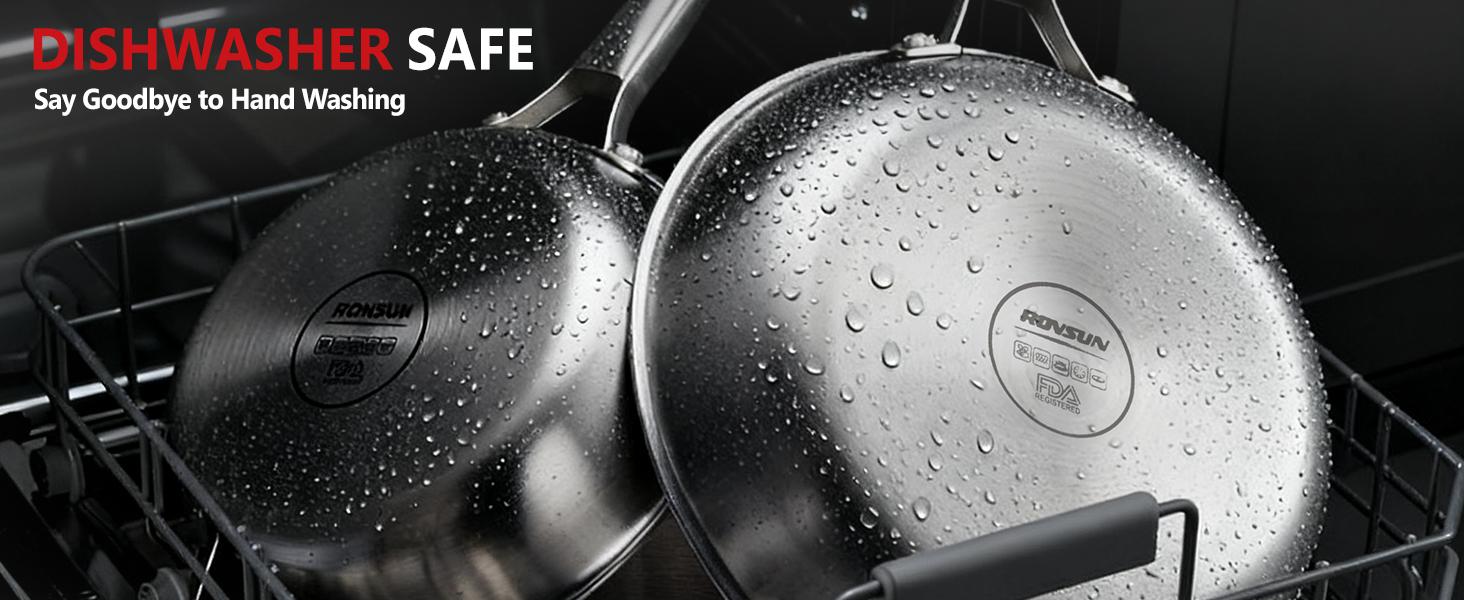 ROVSUN 11-Pcs Stainless Steel Cookware Set, Tri-Ply Pots and Pans Set with Lids, Full Clad Stainless Steel, Non-Toxic Kitchen Set, PFOA & PTFE Free, Compatible for All Cooktops SpringStatements