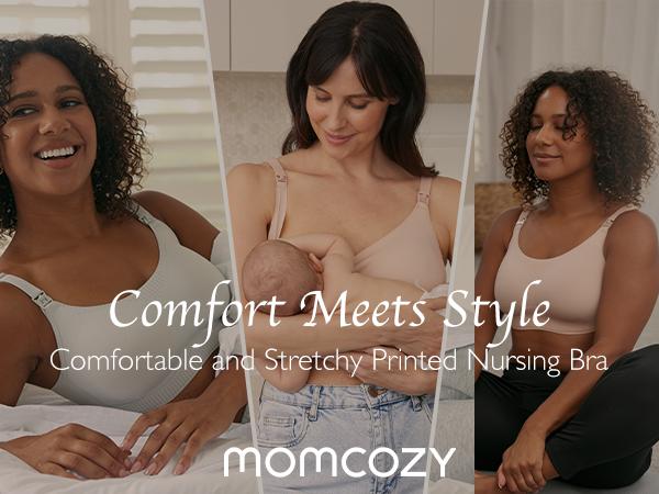 【Summervibes 】Momcozy Nursing Bras for Breastfeeding, Pumping Bra，FB029 Seamless Ultra Comfort Maternity Bra with Performax Technology U Neck Pregnancy Bra maternity  undies