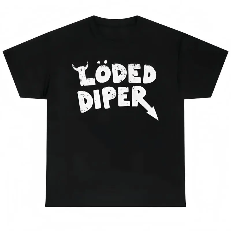 Loded Diaper Unisex Heavy Cotton T-shirt Menswear Top Vintage Distressed Humor Joke Gift Graphic Tees Summer Casual Wear Crewneck Clothes