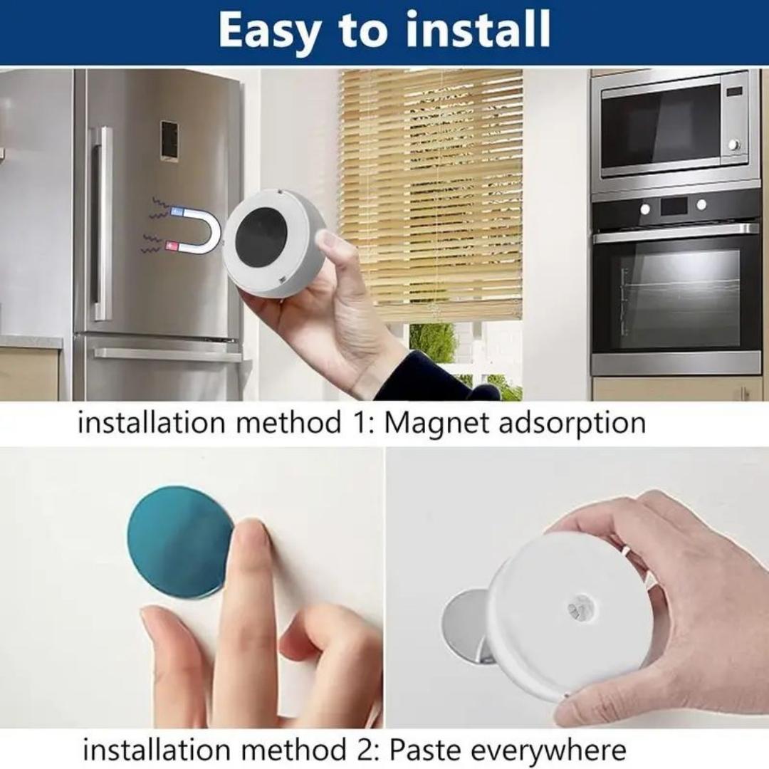5-10 LEDs Motion Sensor Light, USB Rechargeable Round LED Light, Dimmable Night Light for Bathroom, Storage Cabinet, Stairway, Corridor & Office Space