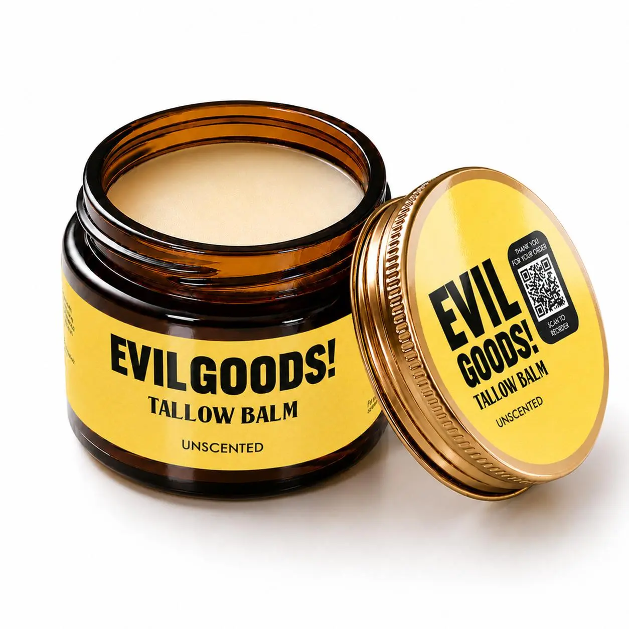 EVIL GOODS! Grass-Fed Beef Tallow Balm with Manuka Honey, 2 oz – Deeply Moisturizing Face & Body Balm for Long-Lasting Hydration, Dry Skin Relief & Soft, Radiant-Looking Skin | Natural Daily Moisturizer Oil to Hydrate & Protect Your Skin Barrier Body Care