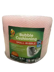Duck 90% Recycled Content Small Bubble Cushioning Wrap, Clear, 12 in x 200 ft (1 Roll) (287368)