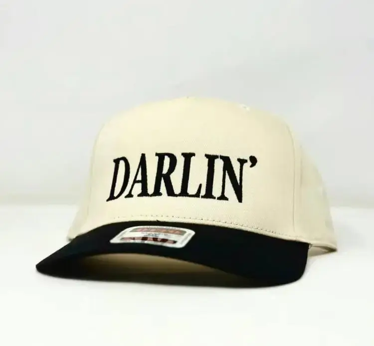 Darlin’ Embroidered Trucker Hat for Women & Men, Vintage Western Style Baseball Cap, Adjustable Mesh Back Hat, Cute Casual Everyday Accessory, Country Inspired Gift for Couples, Friends and Loved Ones
