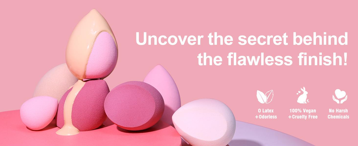 Makeup Sponge Set Blender Sponges 7 Pcs for Liquid, Cream, and Powder, Latex Free, Multi colored Beauty Sponges with 1 Mini Sponge, Vegan & Cruelty-Free, Stocking Stuffers for Women Makeup Sponge Set Blender Sponges 7 Pcs for Liquid, Cream, and Powder, Latex Free, Multi colored Beauty Sponges with 1 Mini Sponge, Vegan & Cruelty-Free, Stocking Stuffers for Women