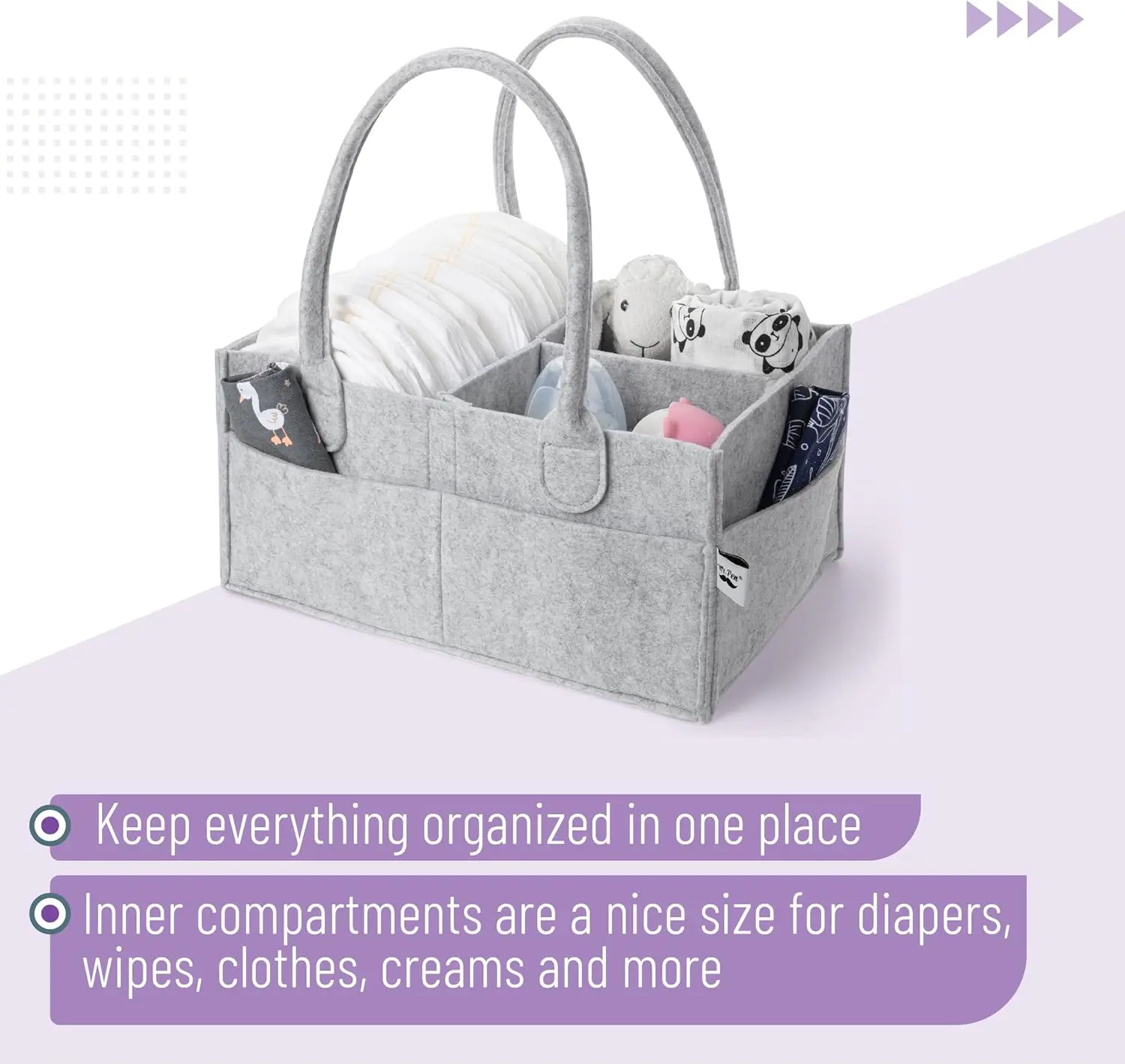 Baby Diaper Caddy Organizer - Portable Car & Nursery Storage Solution for Changing Tables - Keep Essentials Neatly Organized and Within Reach for Hassle-Free Diaper Changes on the Go! Mr. Pen