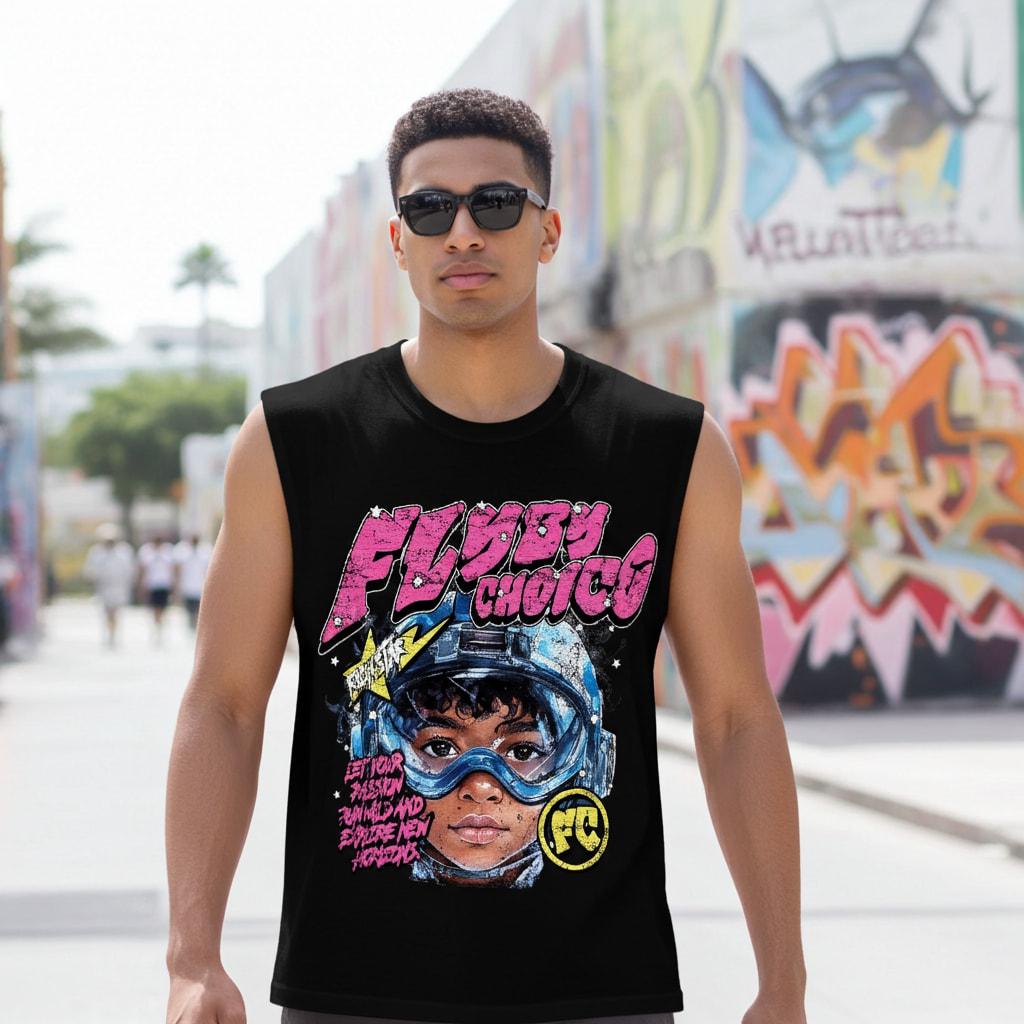 Sopula Studio Men's Fly By Choice Graphic Round Neck Casual Tank Top