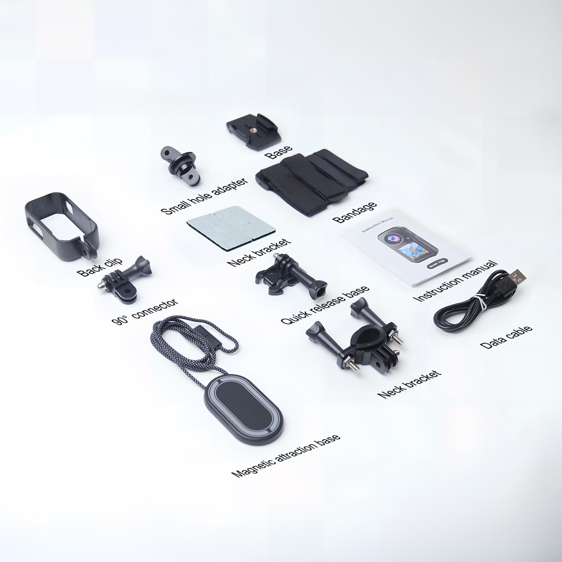 NUISK Mini Action Camera Waterproof Helmet Mount Magnetic DV for Bike Cycling Pet Vlogging Compact Portable Body Cam Photography Gear Anti-Shake Bodycam Camera