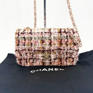 Pre-owned CHANEL Leather Crossbody Bags Classic Flap Bag Quilted Tweed Mini