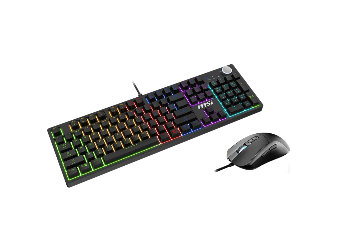 MSI Forge GK320 Combo RED US - Gaming RGB Keyboard & Mouse Set, Full Keys Anti-Ghosting, 12,800 DPI Optical Sensor, 13-Mode RGB, up to 12,800 DPI, Black