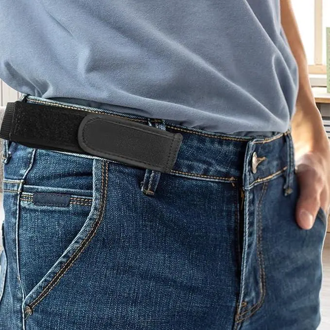 2-Pack Black Unisex Elastic Outdoor Velcro Belt |Breathable Buckle-Free Design | Convenient &Comfortable 2025 new year gift pant accessory
