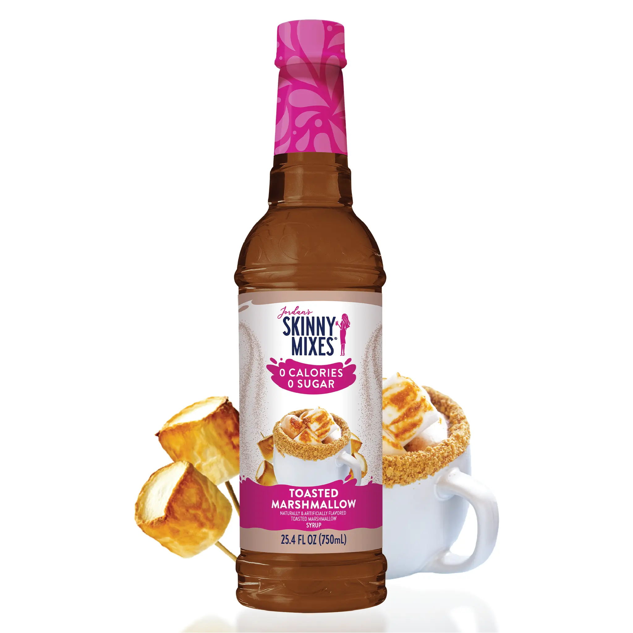 Jordan's Skinny Mixes Sugar-Free Toasted Marshmallow Sweet Liquid Syrup, Sugar-Free Beverage Syrup Concentrate