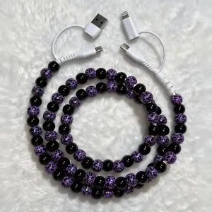 Beaded Charging Cords-Fit for all device USBC & Lightening 4-in-1 USB-C Cable for iPhone 15/16/17 Samsung data line