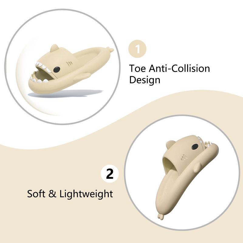 Shark Slides for Women and Men, Cute Shark Slippers Adult Youth Cloudy Summer Soft Lightweight Anti-Slip Thick Sole Beach House Cloud Cushioned Shower Slide Sandals Indoor Outdoor