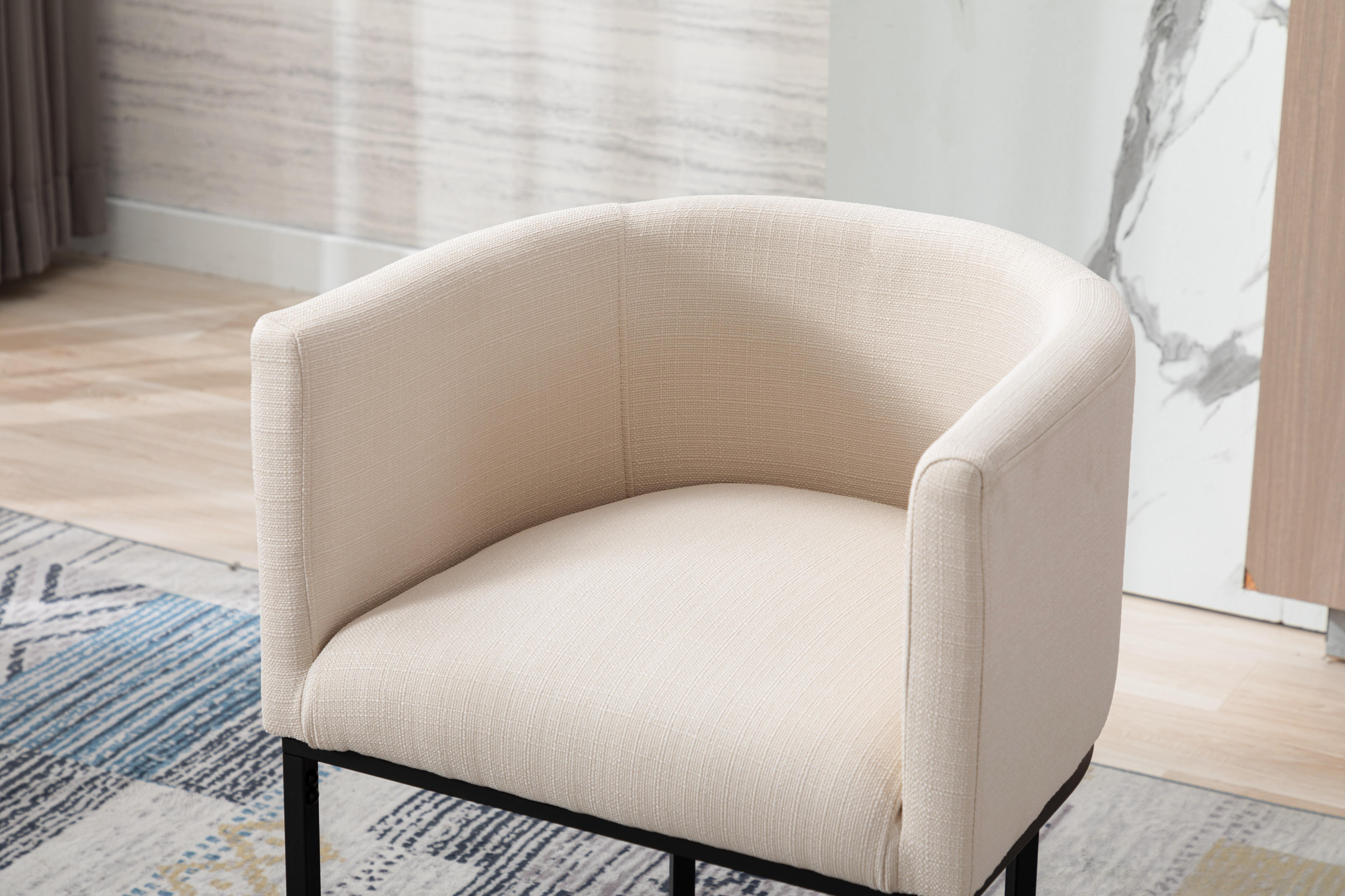 DAYALANE Vintle Bar & Counter Stool Modern Barrel Bar Stools For Christmas With Arm Upholstered Linen Chairs Gold Brass Frame for Kitchen Island Pub Dining Room Multiple Heights Easy Assemble Comfort Support