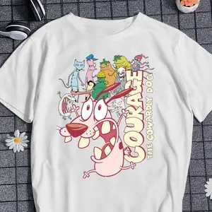 Courage the Cowardly Dog T-Shirt, Nostalgia 2D Print T-Shirt, Cartoon Network Shirt, Gifts for Cartoon Fans #Courage #theCowardlyDog #CartoonNetwork #NostalgiaCore #GraphicTee #StreetwearUS