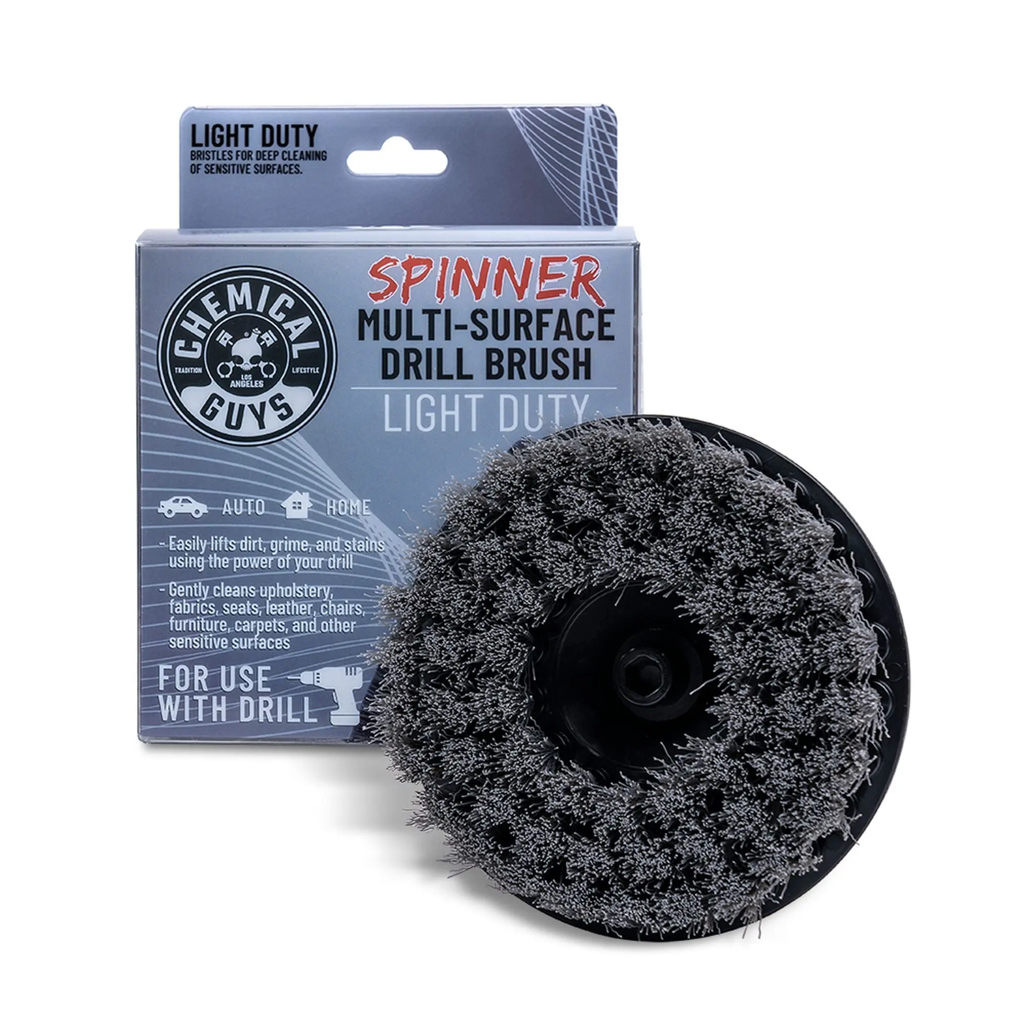 Chemical Guys Spinner Carpet Drill Brush - Extra Soft Duty Bristles, Attaches to Drill, Light-Duty Surface Cleaner for Cars' Carpet, Upholstery, Fabric & Seats