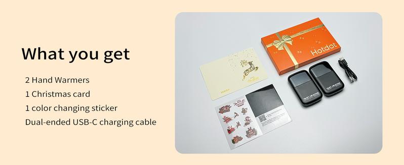 Hotdot Hand Warmer Rechargeable 2 Pack 4 Heat Settings Pocket-Sized Winter Christmas Gift Battery Powered Heating Heaters Adjustable Temperature for Golf Hunting Hiking Camping Skiing Women's Purse Must Haves