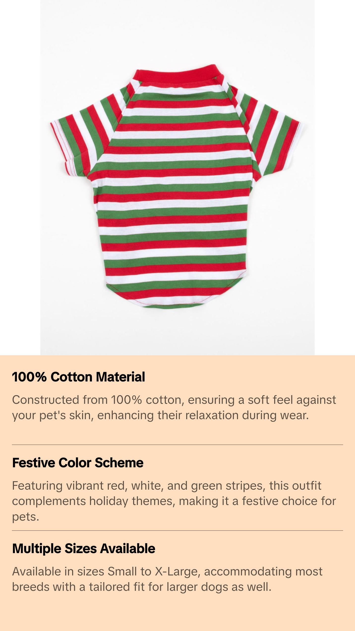 Big Dog Red White & Green Stripes Pajamas