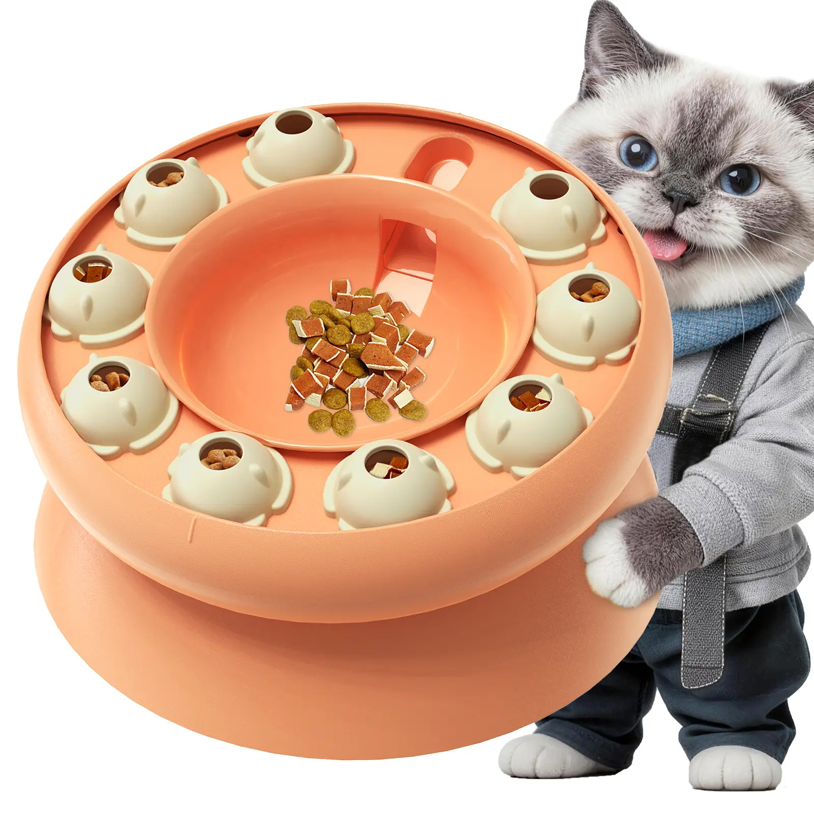 KADTC Cat Puzzle Toy for Cats Indoor, Slow Feeder Bowl for Fast Eaters, Interactive Kitten Enrichment Toy