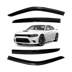 Tape-on -For 2011-2023 Dodge Charger 4 Door Sedan Window Visor-Black # Rain guard# Rainproof#Sun Shade#UV Protection# Easy-Install # Vent Shades# Car Windshield# Car Weather Shields# Wind Deflector